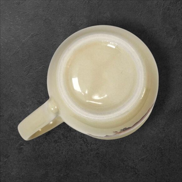 Vintage 1970s Mushroom Mug Double Sided Retro Cream Brown Coffee Cup Mushrooms - Picture 6 of 8